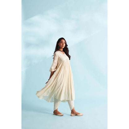 Roze Arisha Ivory Anarkali Kurta