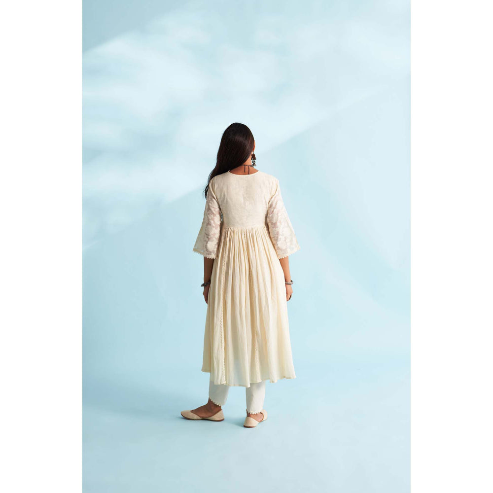 Roze Arisha Ivory Anarkali Kurta
