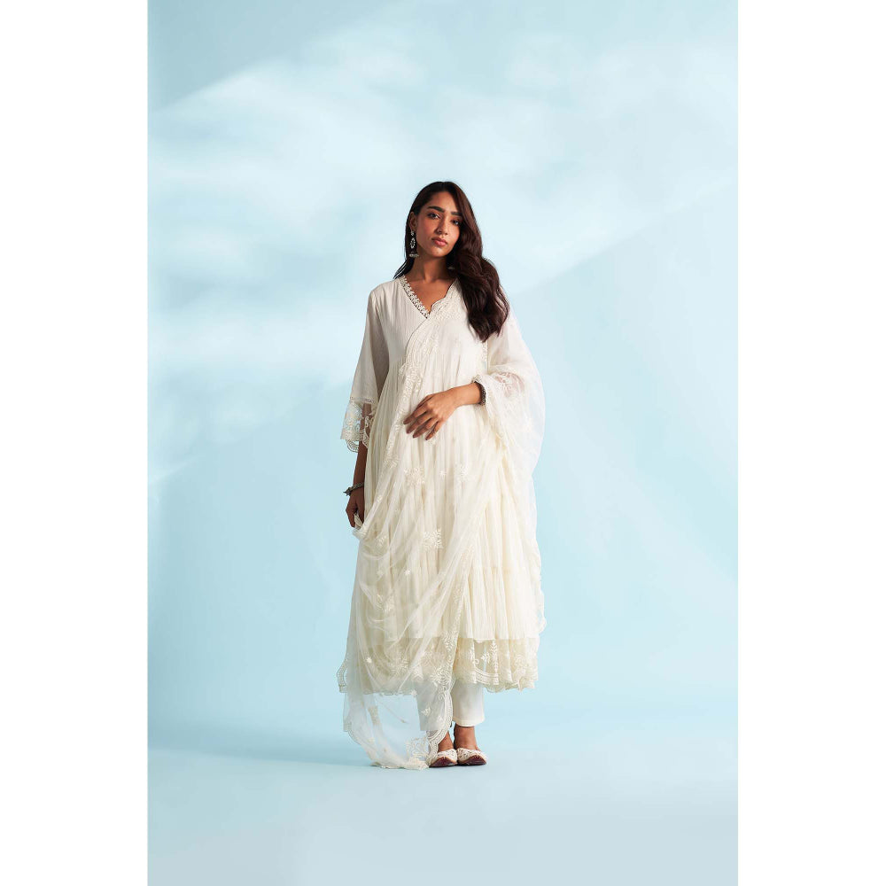 Roze Naaz Ivory Anarkali Kurta with Pant and Dupatta (Set of 3)