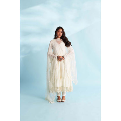 Roze Naaz Ivory Anarkali Kurta with Pant and Dupatta (Set of 3)
