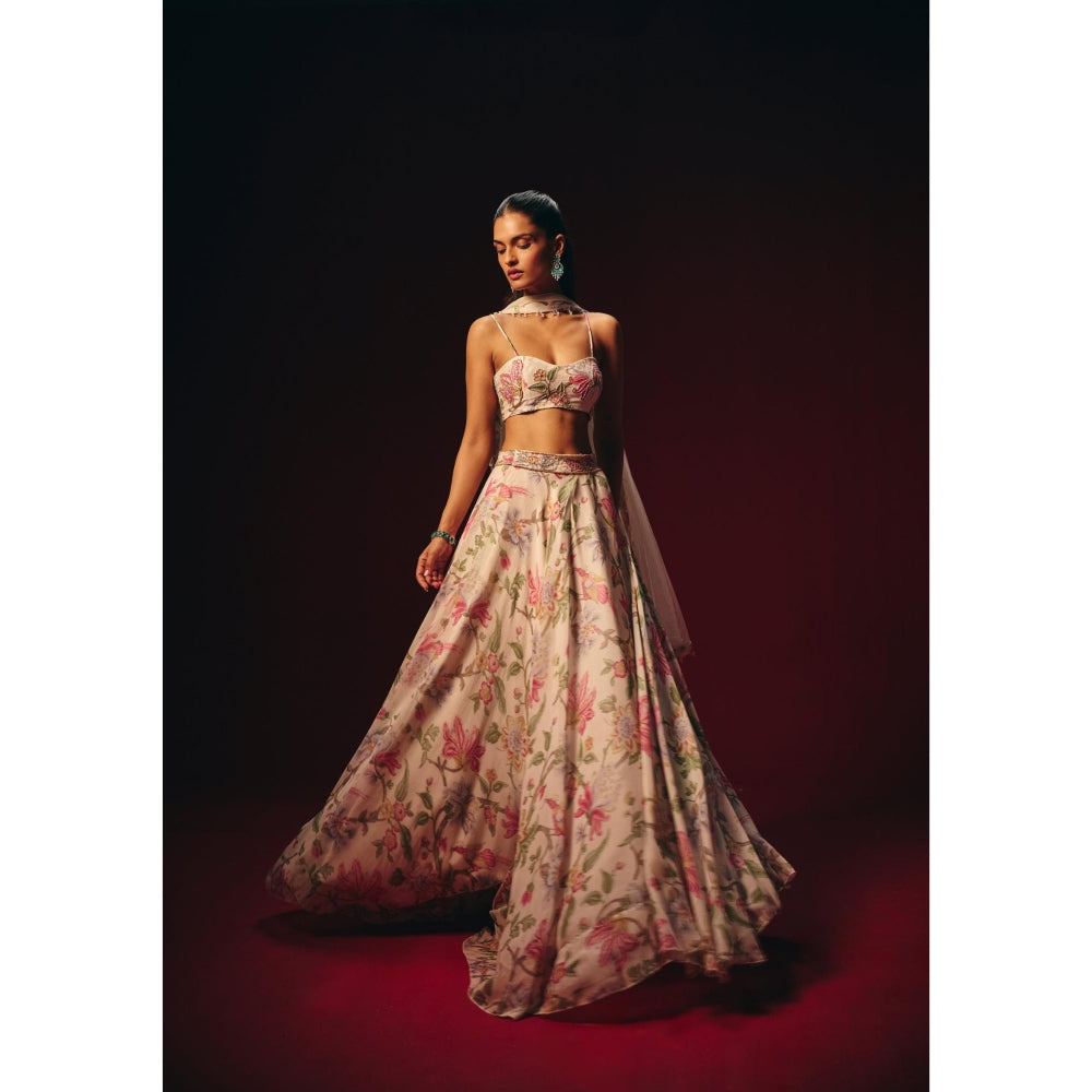 Roze Verona Embroidered Corset Top with Skirt