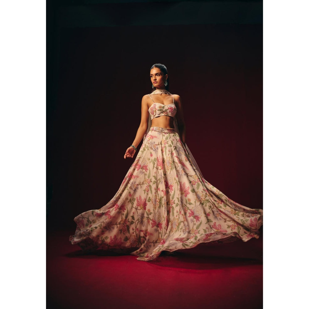 Roze Verona Embroidered Corset Top with Skirt