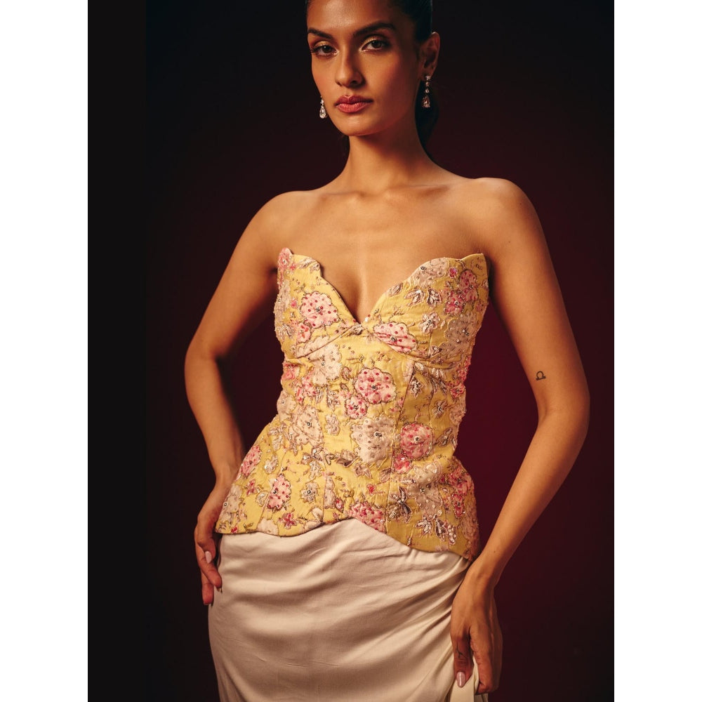 Roze Amalia Embroidered Corset Top with Skirt
