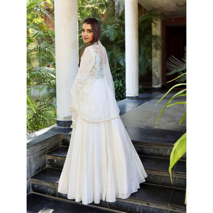 Rozina An off white Anarkali (Set of 2)