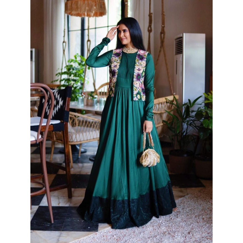 Rozina Green Anarkali and Koti (Set of 2)