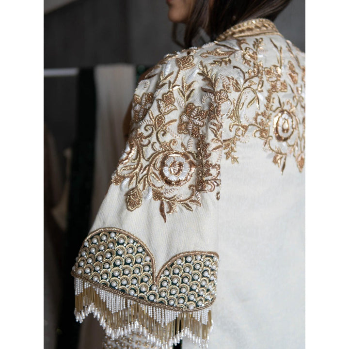 Rozina An Off-White Embridoered Jacket