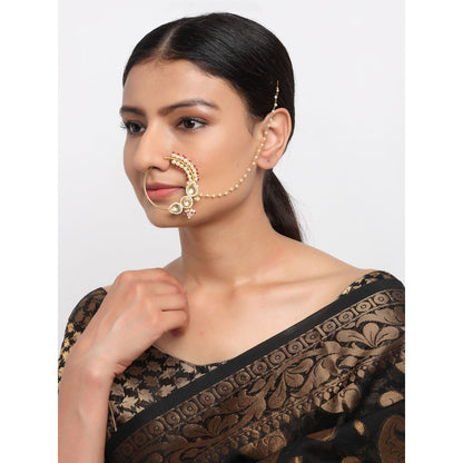RUBY RAANG STUDIO Ruby Raang Red Tone Maharani Kundan Nose Ring