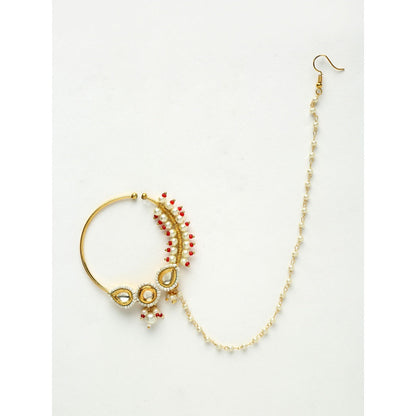 RUBY RAANG STUDIO Ruby Raang Red Tone Maharani Kundan Nose Ring