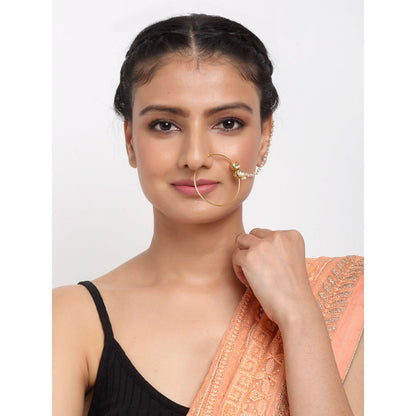 RUBY RAANG STUDIO Ruby Raang Double Kundan Nose Ring