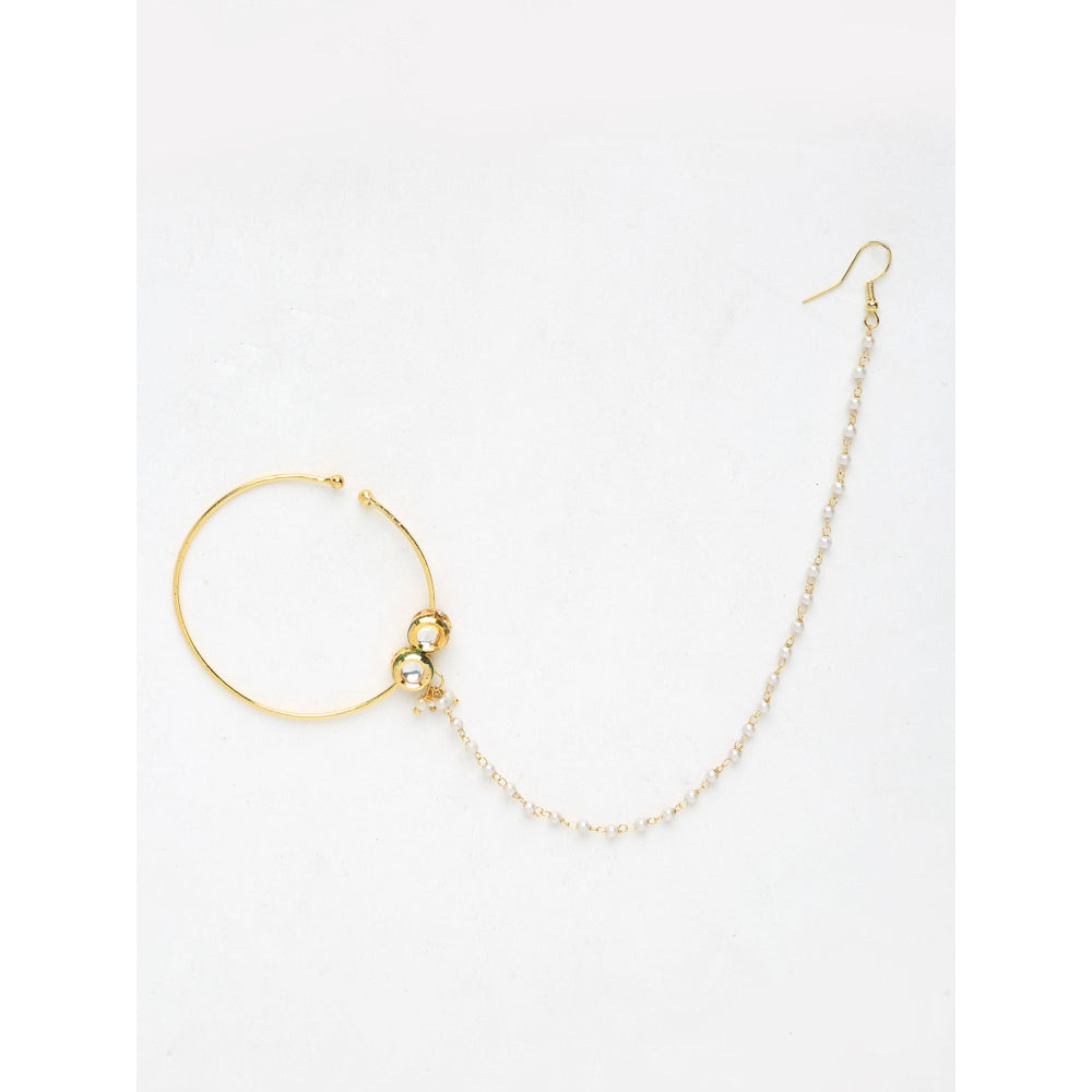 RUBY RAANG STUDIO Ruby Raang Double Kundan Nose Ring