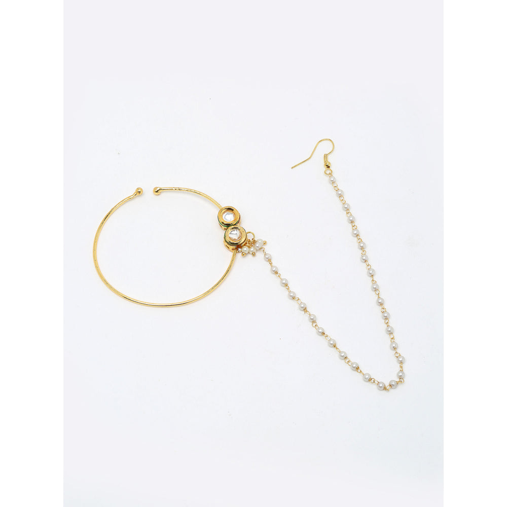 RUBY RAANG STUDIO Ruby Raang Double Kundan Nose Ring