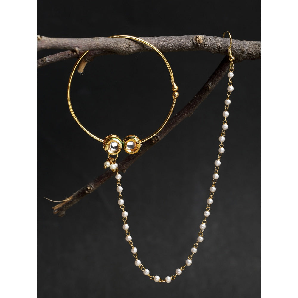 RUBY RAANG STUDIO Ruby Raang Double Kundan Nose Ring