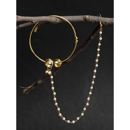 RUBY RAANG STUDIO Ruby Raang Double Kundan Nose Ring