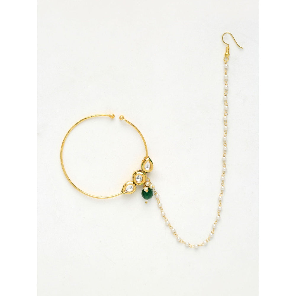 RUBY RAANG STUDIO Ruby Raang Kundan Nose Ring