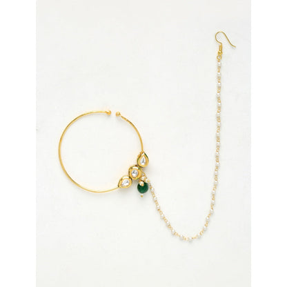 RUBY RAANG STUDIO Ruby Raang Kundan Nose Ring