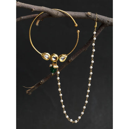 RUBY RAANG STUDIO Ruby Raang Kundan Nose Ring