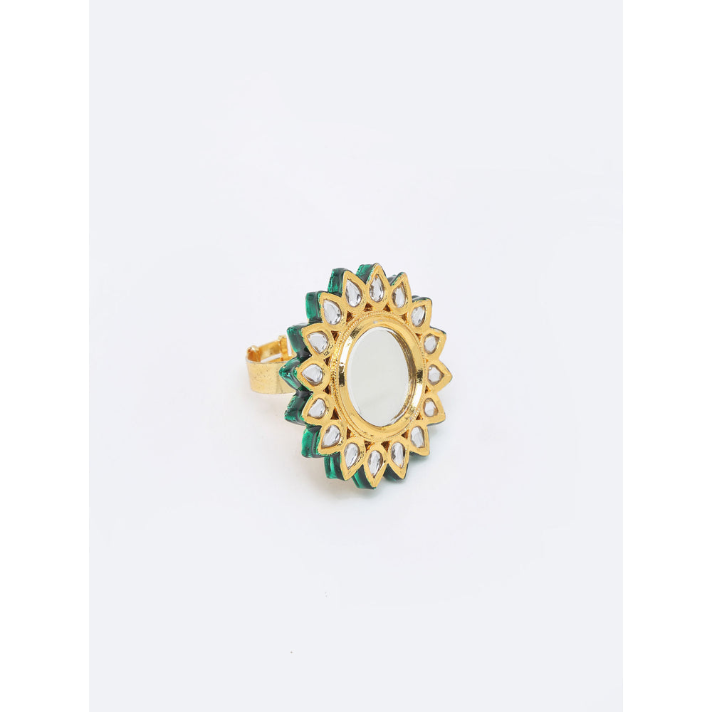 RUBY RAANG STUDIO Ruby Raang Oversized Kundan Cocktail Ring