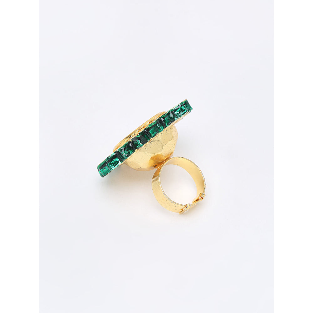 RUBY RAANG STUDIO Ruby Raang Oversized Kundan Cocktail Ring