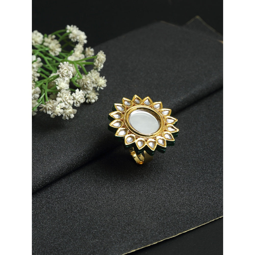 RUBY RAANG STUDIO Ruby Raang Oversized Kundan Cocktail Ring
