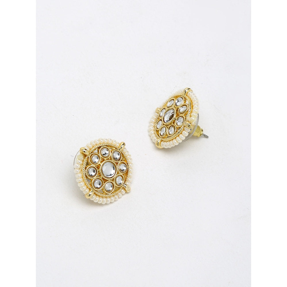 RUBY RAANG STUDIO Ruby Raang Gold Tone Kundan Studs