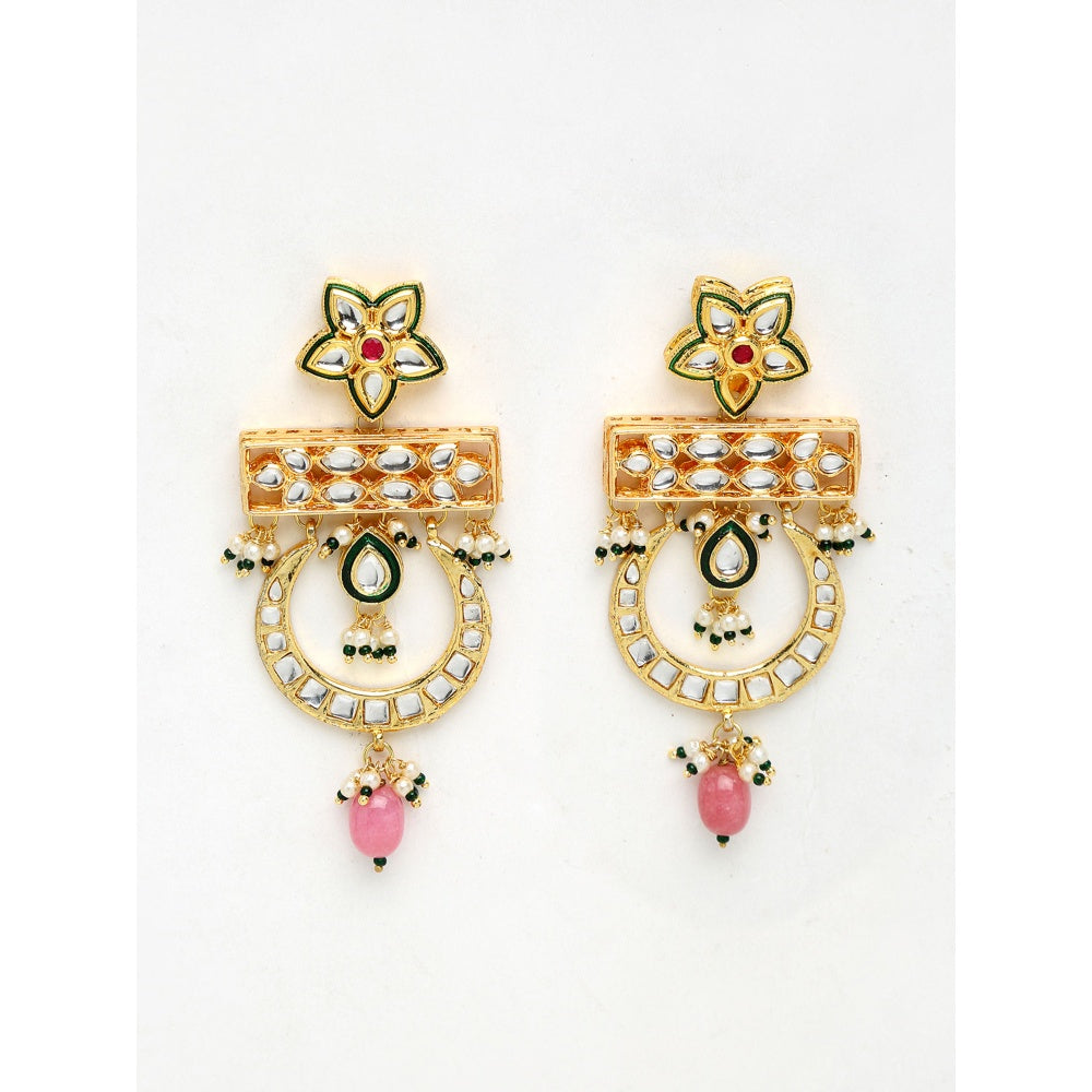RUBY RAANG STUDIO Ruby Raang Multi Kundan Earrings