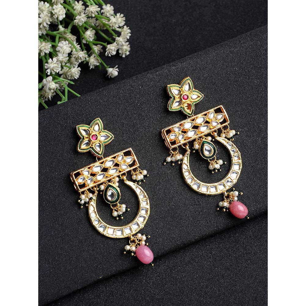 RUBY RAANG STUDIO Ruby Raang Multi Kundan Earrings