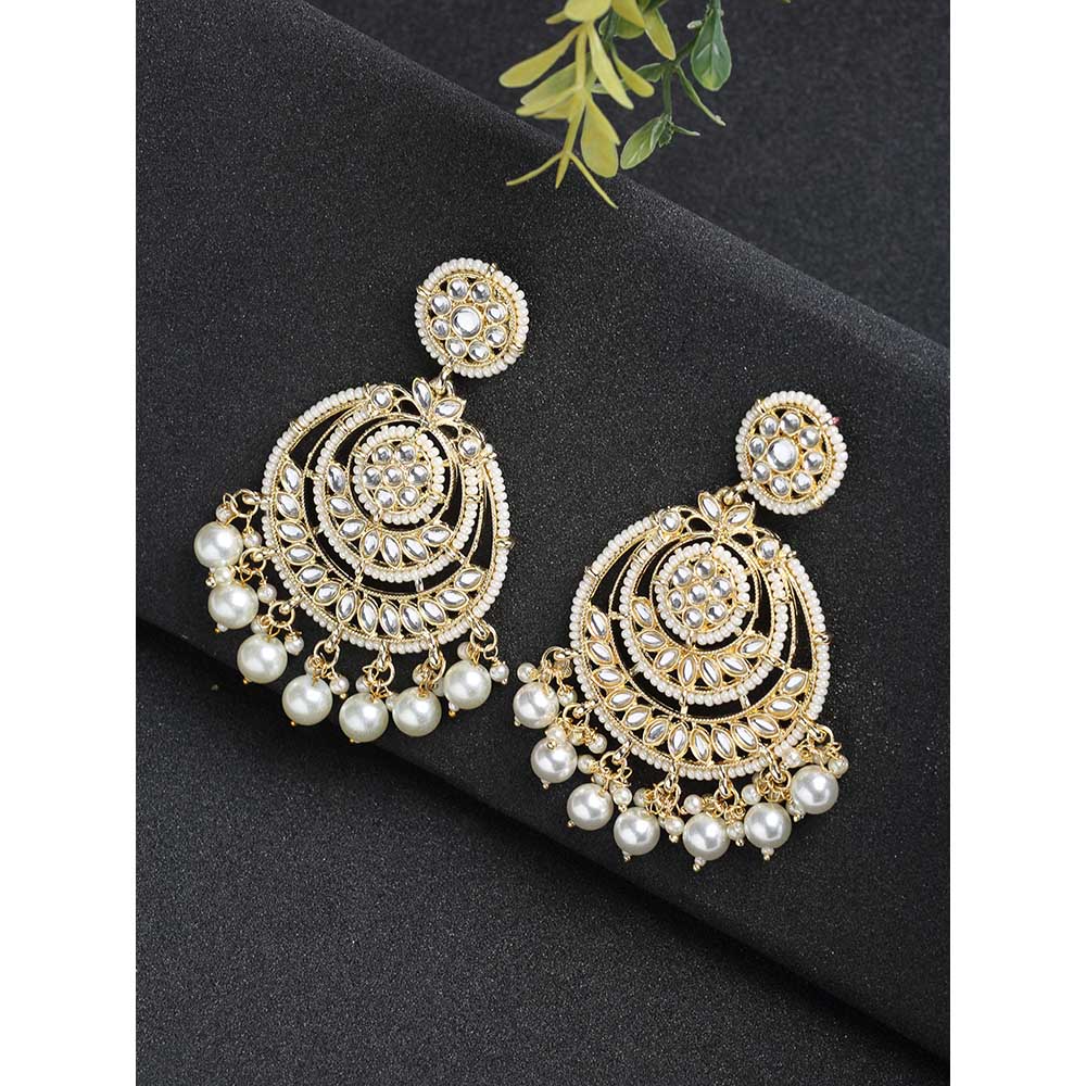 RUBY RAANG STUDIO Ruby Raang Kundan Pearl Earrings
