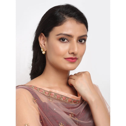 RUBY RAANG STUDIO Ruby Raang Cream Stone Kundan Studs