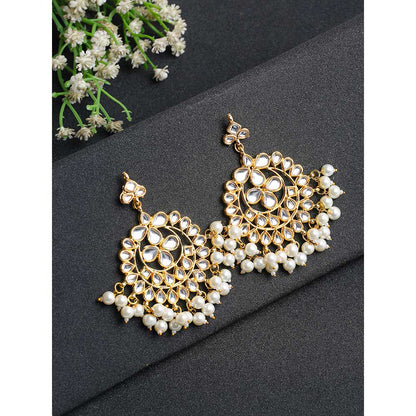 RUBY RAANG STUDIO Ruby Raang Kundan & Pearl Earrings