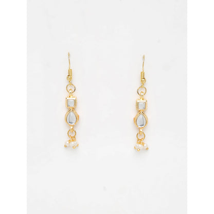 RUBY RAANG STUDIO Ruby Raang Gold Tone Jhallar Kundan Earrings