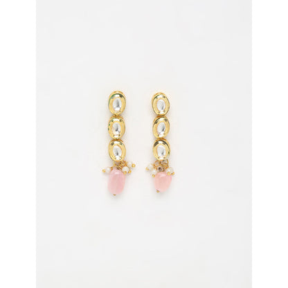 RUBY RAANG STUDIO Ruby Raang Pink Tone Kundan Earrings