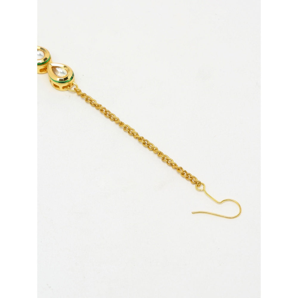 RUBY RAANG STUDIO Ruby Raang Teardrop Kundan Maang Tikka