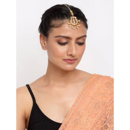 RUBY RAANG STUDIO Ruby Raang Embellished Kundan Maang Tikka