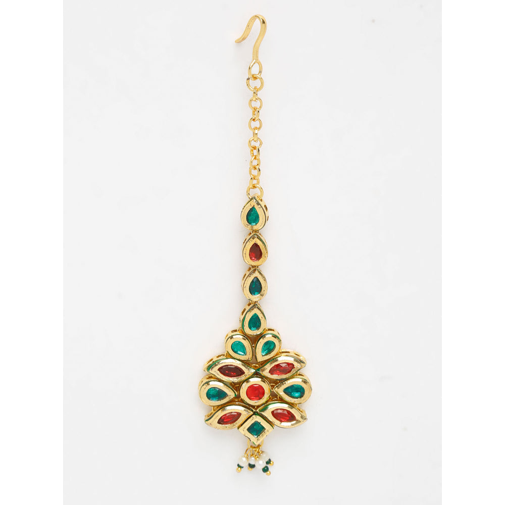 RUBY RAANG STUDIO Ruby Raang Multi Kundan Maang Tikka