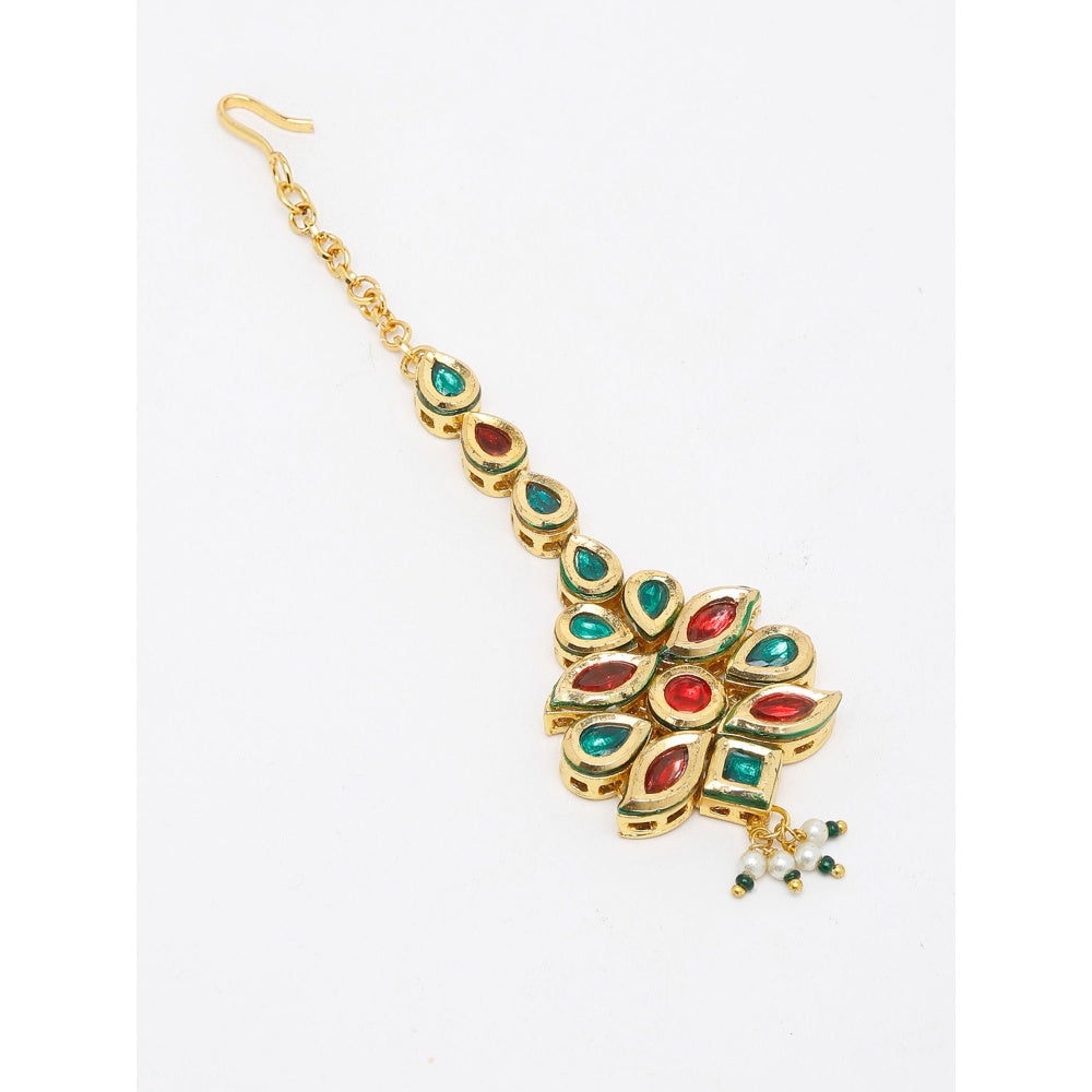 RUBY RAANG STUDIO Ruby Raang Multi Kundan Maang Tikka