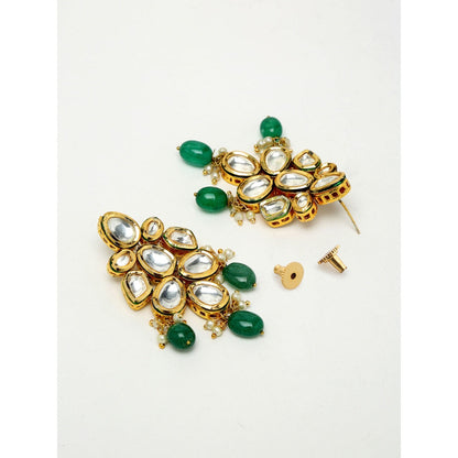 RUBY RAANG STUDIO Ruby Raang Green Tone Maharani Kundan Choker with Earrings