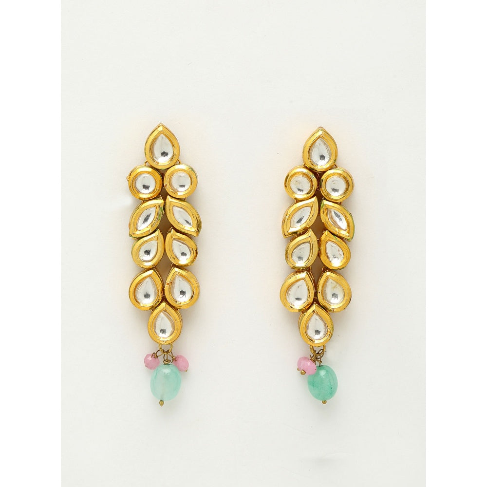 RUBY RAANG STUDIO Ruby Raang Multi Kundan Neckpiece with Earrings and Maang Tikka