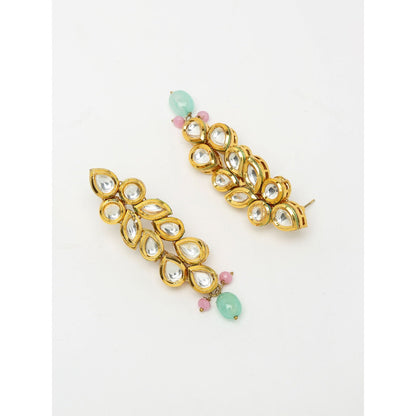 RUBY RAANG STUDIO Ruby Raang Multi Kundan Neckpiece with Earrings and Maang Tikka
