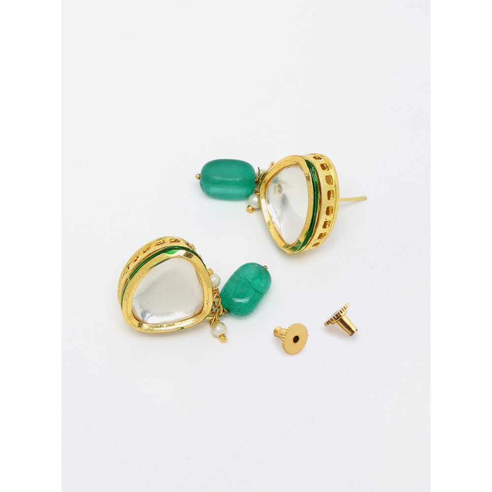 RUBY RAANG STUDIO Ruby Raang Green Stone & Kundan Choker with Studs