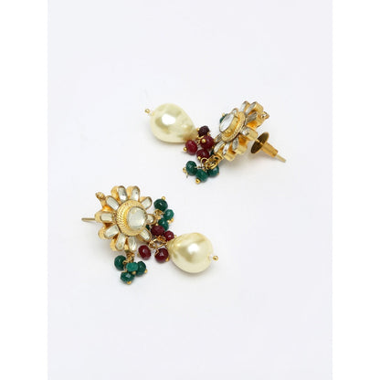 RUBY RAANG STUDIO Ruby Raang Kundan Multi-color Stone Maharani Choker with Earrings