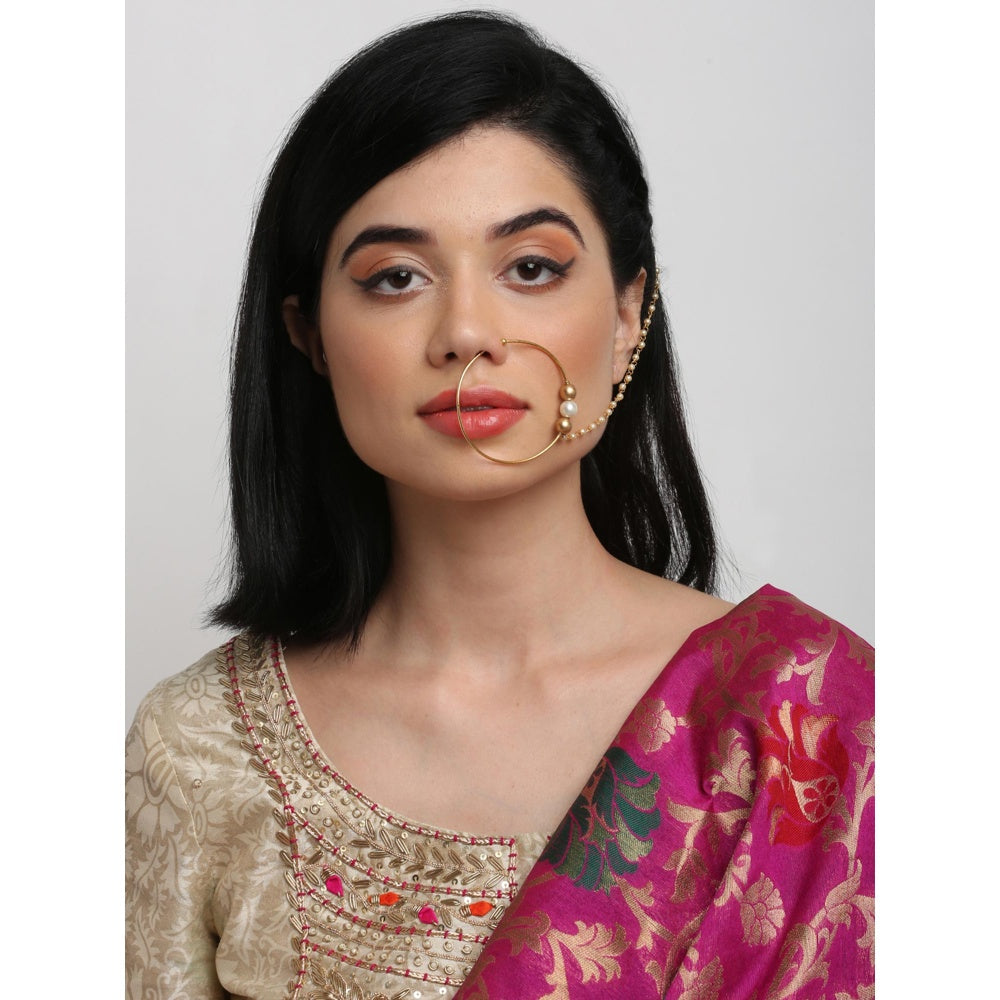 RUBY RAANG STUDIO Gold Stone Nose Ring