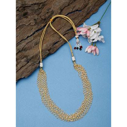 RUBY RAANG STUDIO White Gold-Plated Pearl Necklace