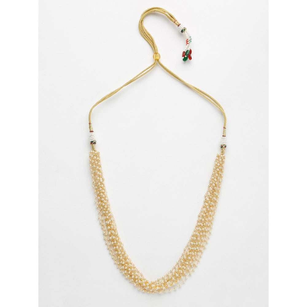 RUBY RAANG STUDIO White Gold-Plated Pearl Necklace