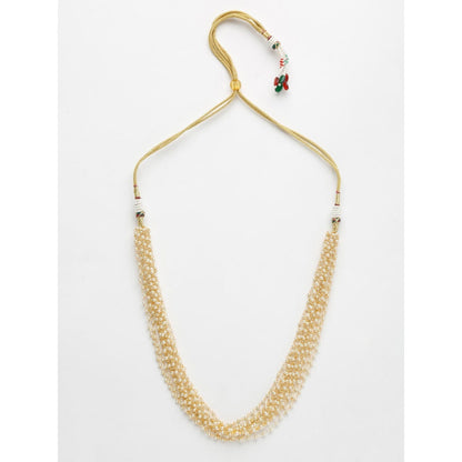 RUBY RAANG STUDIO White Gold-Plated Pearl Necklace