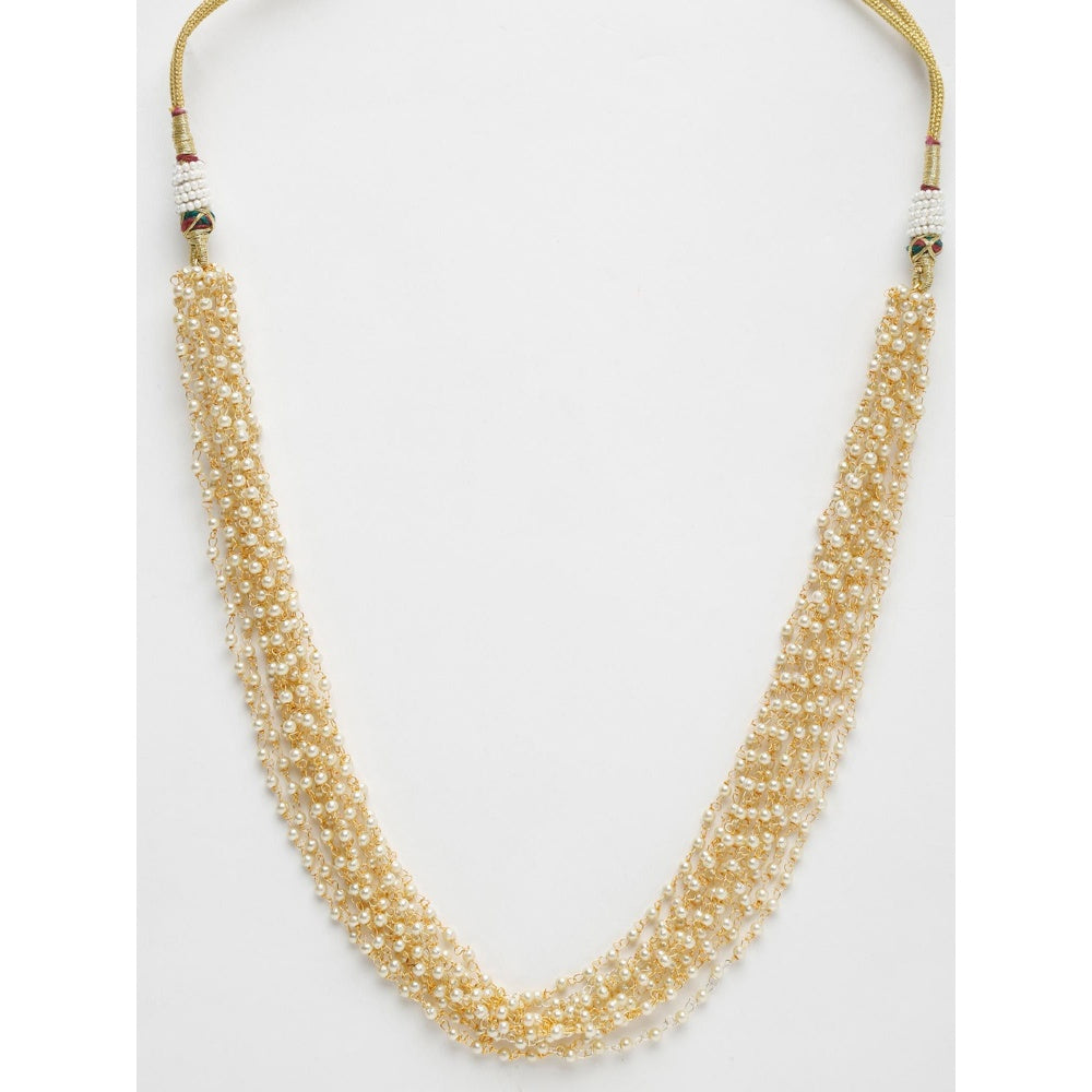RUBY RAANG STUDIO White Gold-Plated Pearl Necklace