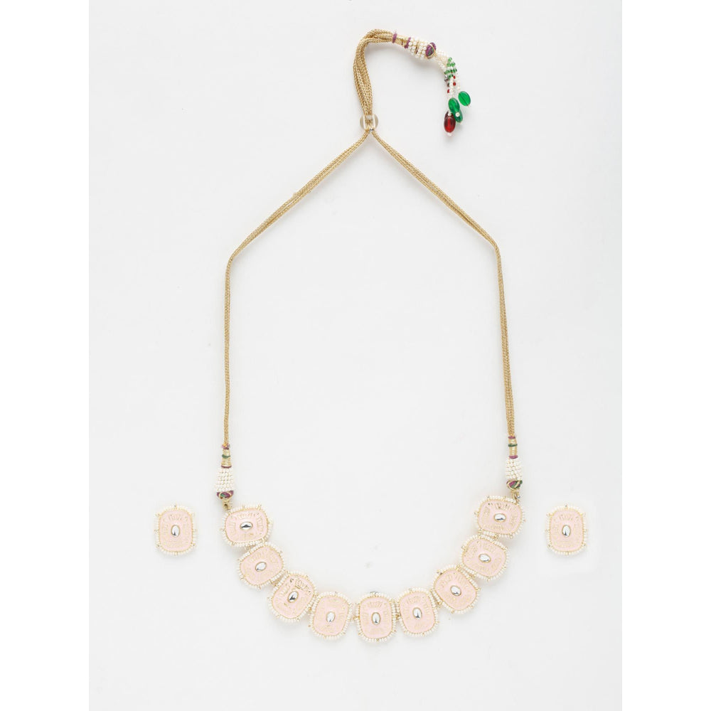 RUBY RAANG STUDIO Gold Kundan Choker with Earrings