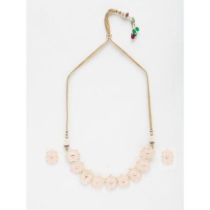 RUBY RAANG STUDIO Gold Kundan Choker with Earrings