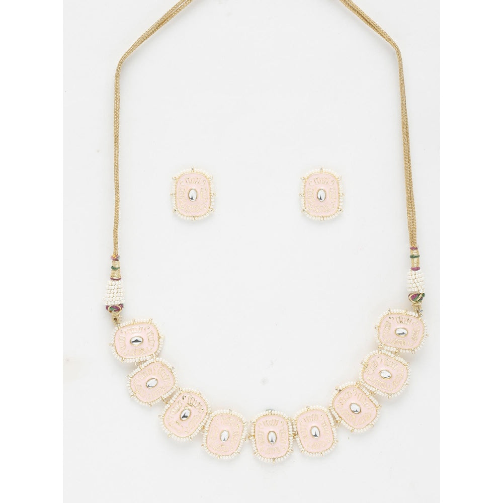 RUBY RAANG STUDIO Gold Kundan Choker with Earrings