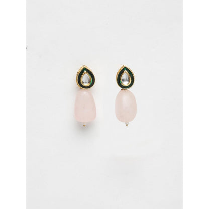 RUBY RAANG STUDIO Gold-Toned Green Contemporary Studs Earrings