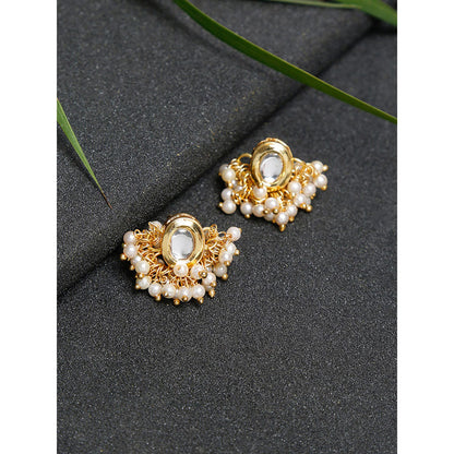 RUBY RAANG STUDIO Gold-Toned Contemporary Studs Earrings